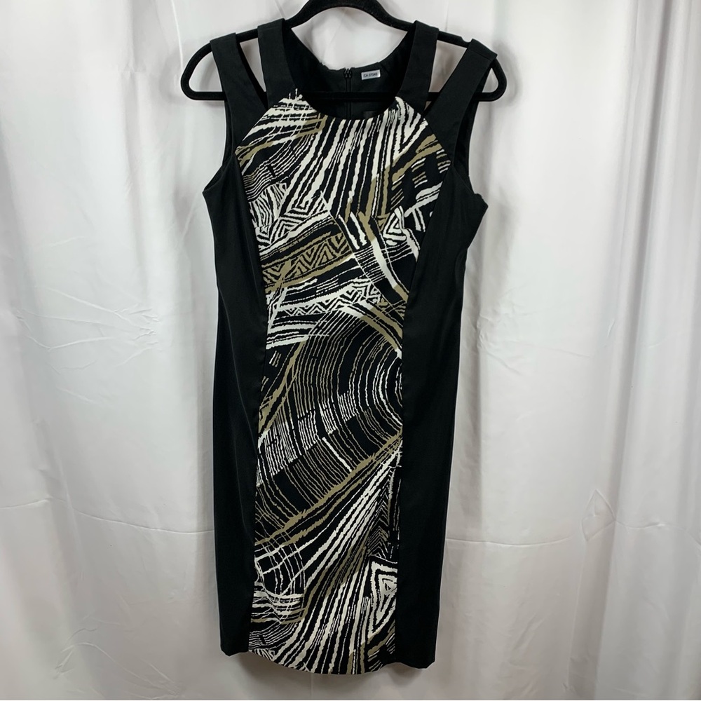 Connected Apparel Women's Black Sleeveless Dress w/ Split Shoulder Size 10